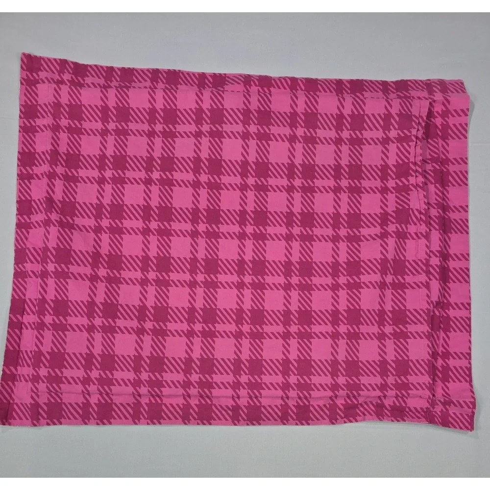 Vera Bradley Pillow Shams Set‎ of 2 Pink Paisley Plaid Cotton Standard Covers